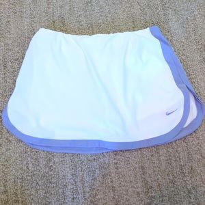 Purple and white tennis skirt